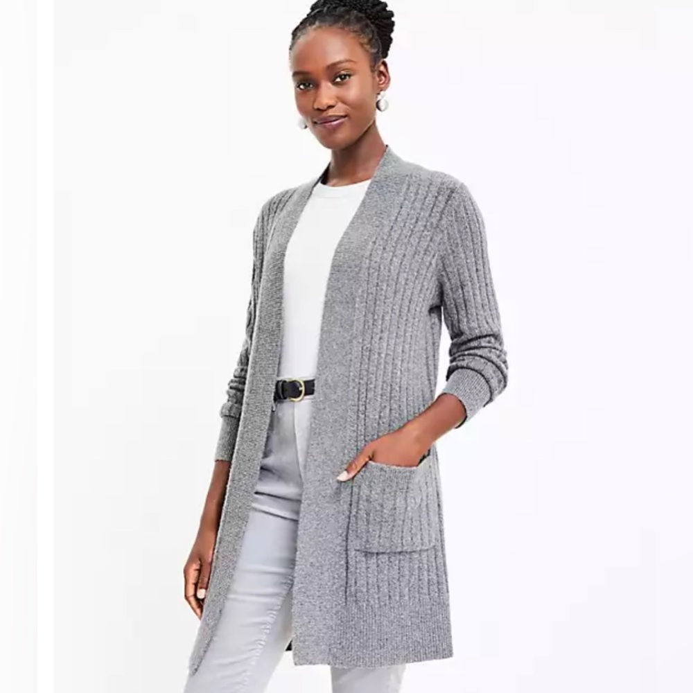 ***NWT*** Ribbed Pocket Cardigan Grey